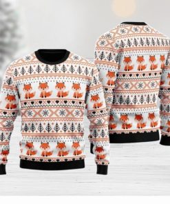 Orange Fox Xmas Pattern Christmas Unisex Ugly Sweater Special Gift For Men Women