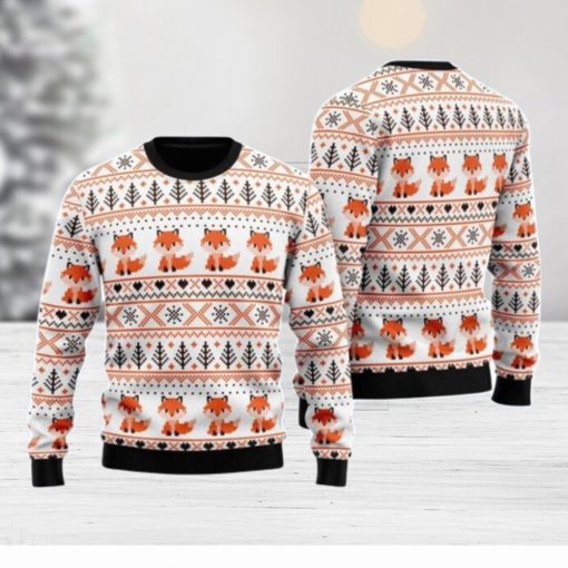 Orange Fox Xmas Pattern Christmas Unisex Ugly Sweater Special Gift For Men Women