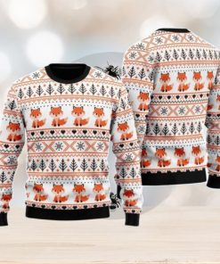 Orange Fox Xmas Pattern Christmas Unisex Ugly Sweater Special Gift For Men Women