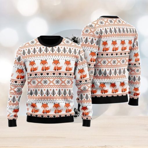 Orange Fox Xmas Pattern Christmas Unisex Ugly Sweater Special Gift For Men Women