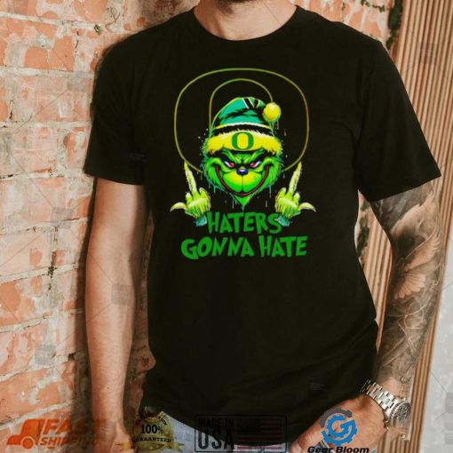 Oregon Ducks Grinch middle finger haters gonna hate shirt mens t shirt
