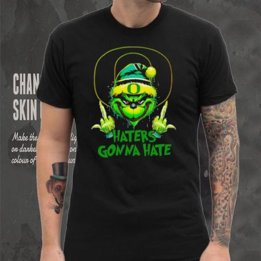 Oregon Ducks Grinch middle finger haters gonna hate shirt mens t shirt