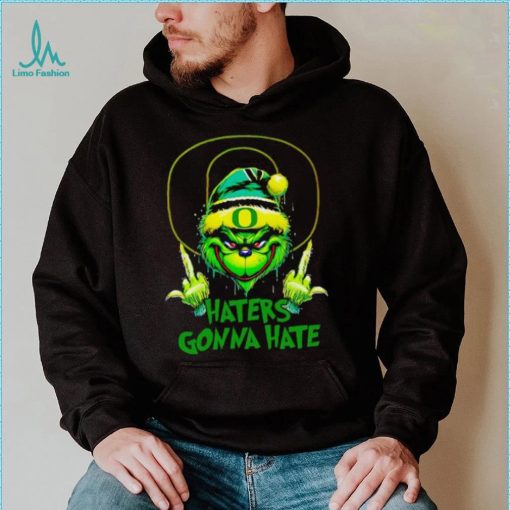Oregon Ducks Grinch middle finger haters gonna hate shirt mens t shirt