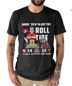 Original Alabama Crimson Tide vs Tennessee Volunteers 34 20 Smoke Em if ya got Em Roll Tide Bryant Denny Stadium Shirt