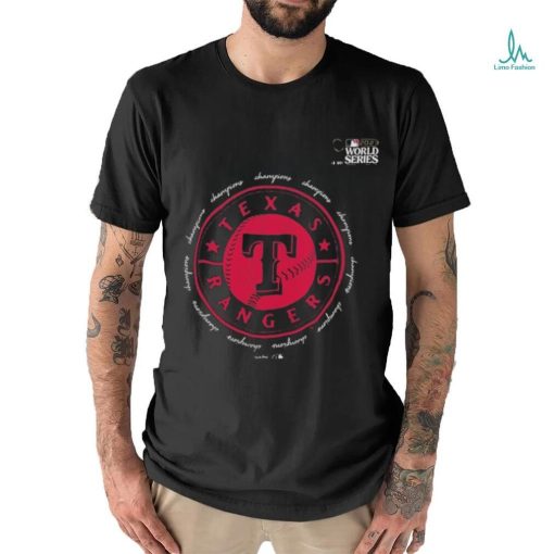 Original MLB Baseball 2023 World Series Trophy Texas Rangers Champions Shirt