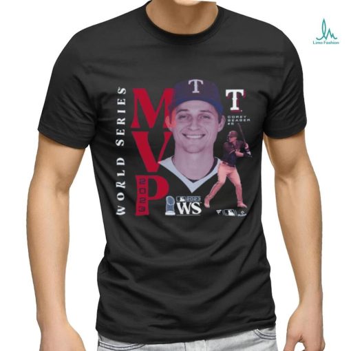 Original MLB Baseball Corey Seager Texas Rangers 2023 World Series Champions MVP Shirt