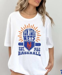 Original New York Mets Sun Burst Est 1962 Baseball T Shirt