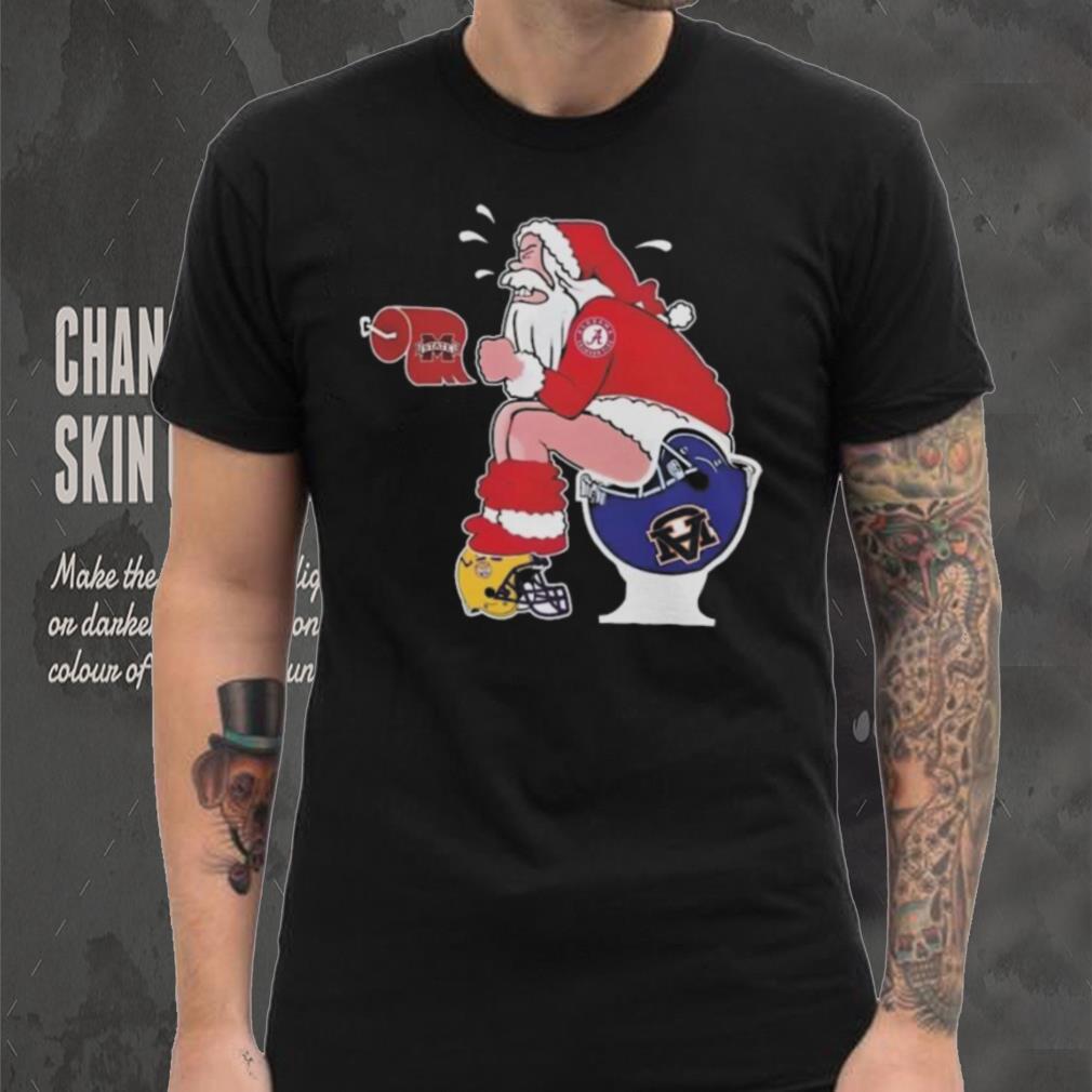 Original Santa Alabama Crimson Tide Make Shit Auburn Tigers Mississippi State And LSU Tigers Helmets Christmas T Shirt Original Santa Alabama Crimson Tide Make Shit Auburn Tigers Mississippi State And LSU Tigers Helmets Christmas T Shirt