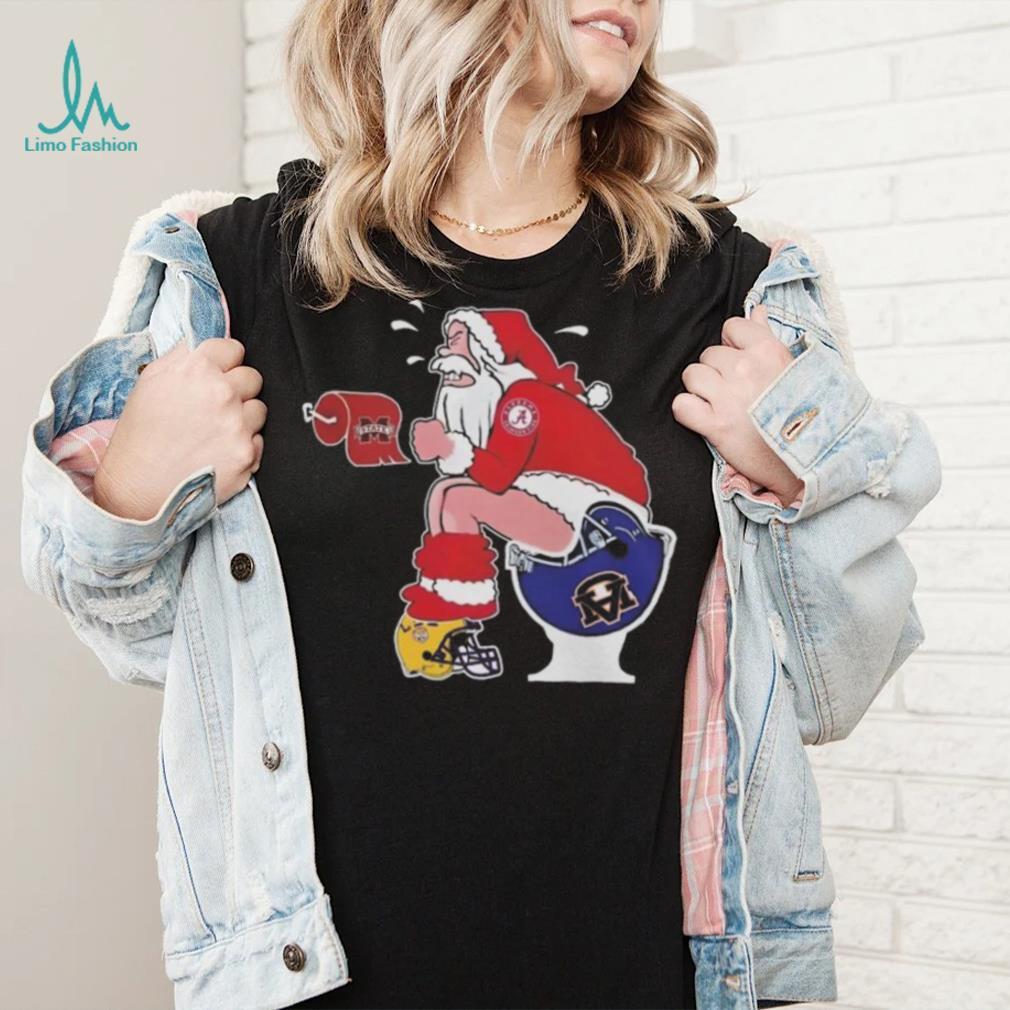 Original Santa Alabama Crimson Tide Make Shit Auburn Tigers Mississippi State And LSU Tigers Helmets Christmas T Shirt Original Santa Alabama Crimson Tide Make Shit Auburn Tigers Mississippi State And LSU Tigers Helmets Christmas T Shirt