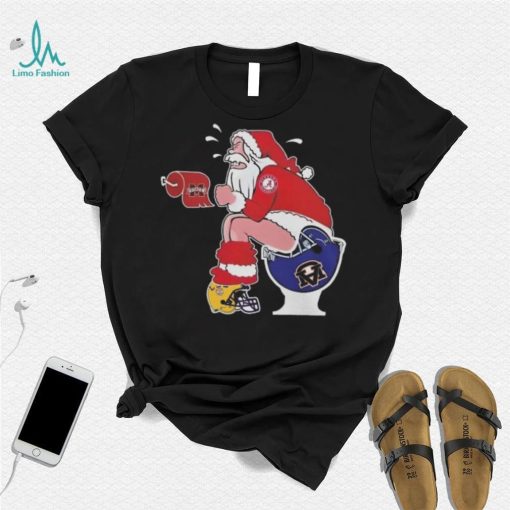 Original Santa Alabama Crimson Tide Make Shit Auburn Tigers Mississippi State And LSU Tigers Helmets Christmas T Shirt