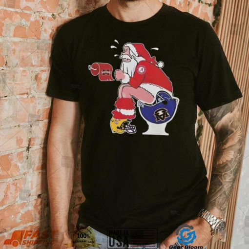 Original Santa Alabama Crimson Tide Make Shit Auburn Tigers Mississippi State And LSU Tigers Helmets Christmas T Shirt