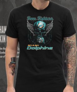 Original Skull Wings Fooz Fighters Miami Dolphins T Shirt