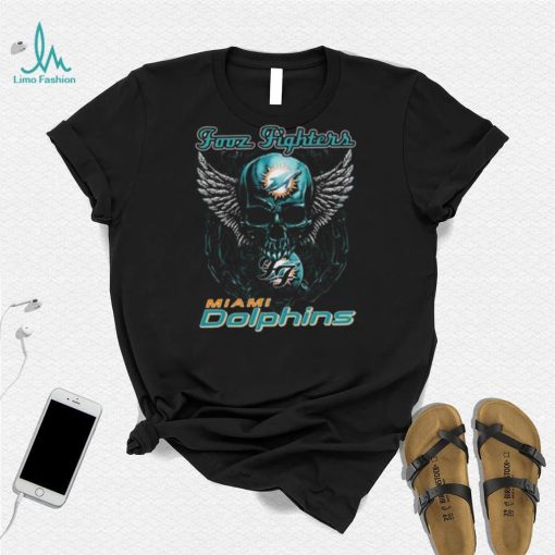 Original Skull Wings Fooz Fighters Miami Dolphins T Shirt