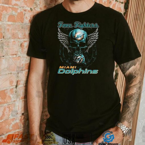 Original Skull Wings Fooz Fighters Miami Dolphins T Shirt