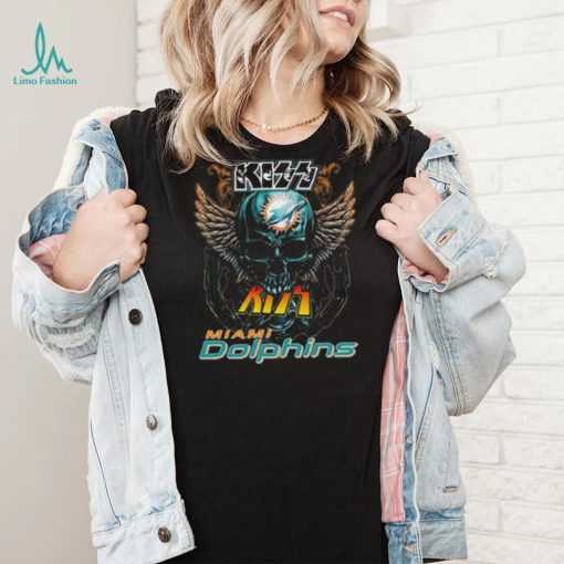 Original Skull Wings Kiss Miami Dolphins T Shirt