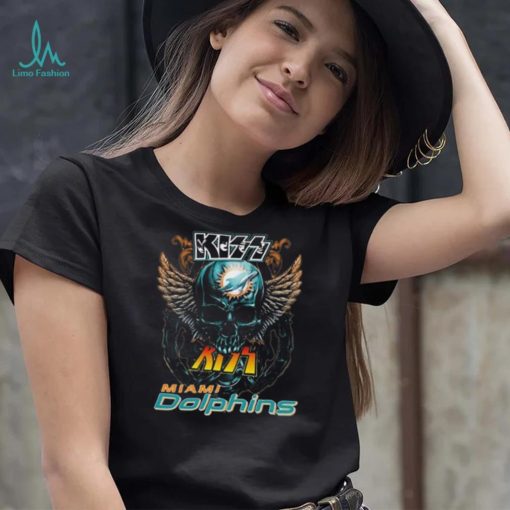 Original Skull Wings Kiss Miami Dolphins T Shirt