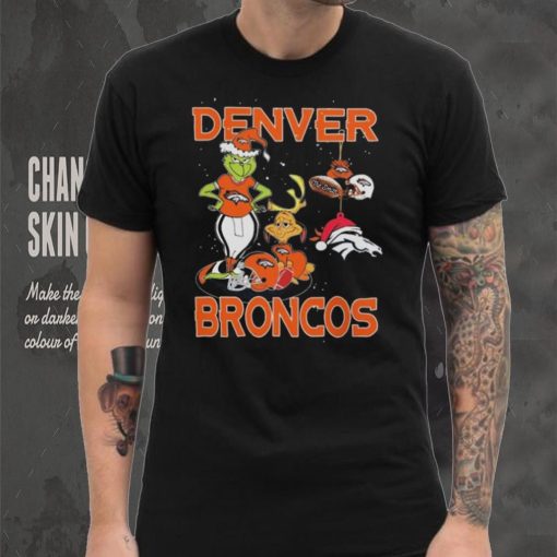 Original The Grinch And Dog Denver Broncos Ornament Christmas 2023 T Shirt