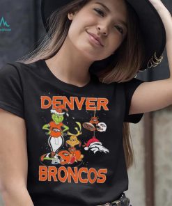 Original The Grinch And Dog Denver Broncos Ornament Christmas 2023 T Shirt