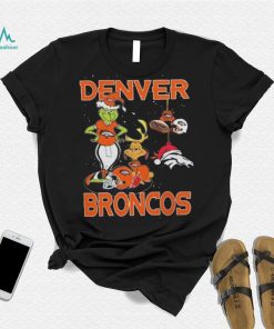 Original The Grinch And Dog Denver Broncos Ornament Christmas 2023 T Shirt