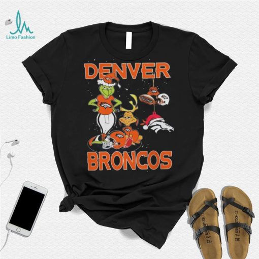 Original The Grinch And Dog Denver Broncos Ornament Christmas 2023 T Shirt