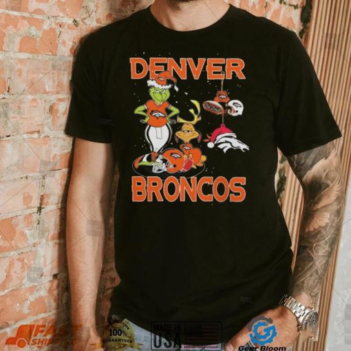 Original The Grinch And Dog Denver Broncos Ornament Christmas 2023 T Shirt