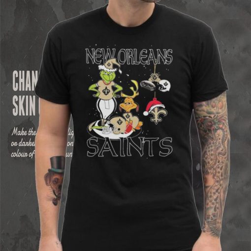 Original The Grinch And Dog New Orleans Saints Ornament Christmas 2023 T Shirt