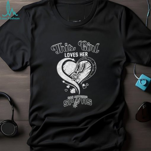 Original san Antonio Spurs basketball this girl loves her San Antonio Spurs hearts logo shirt