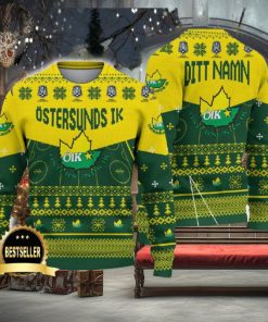 Östersunds IK Ugly Christmas Sweater Logo Custom Name Gift Fans