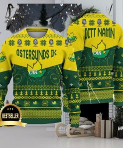 Östersunds IK Ugly Christmas Sweater Logo Custom Name Gift Fans