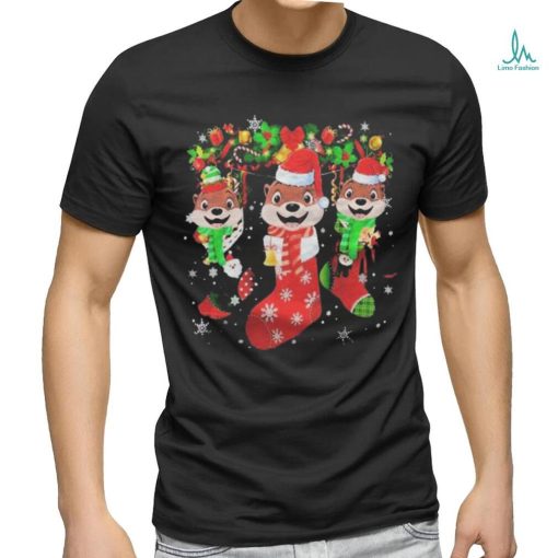 Otter Socks Christmas Funny Family Pajamas Christmas Shirt