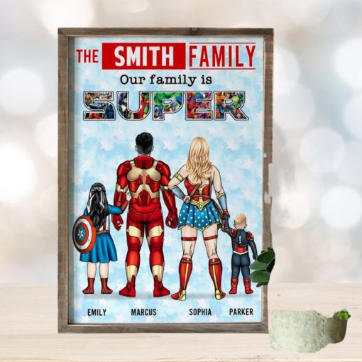 Our Family Is Super   Personalized Canvas Poster