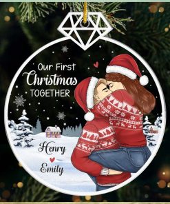 Our First Christmas Together   Couple Personalized Custom Ornament   Acrylic Custom Shaped   Christmas Gift For Husband Wife, Anniversary