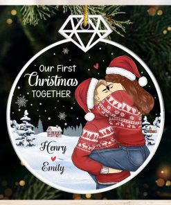 Our First Christmas Together   Couple Personalized Custom Ornament   Acrylic Custom Shaped   Christmas Gift For Husband Wife, Anniversary