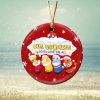 Happy Christmas With Fur Babies   Personalized Custom Paw Shaped Wood Christmas Ornament