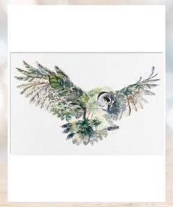 Owl Art Forest Horizontal Poster