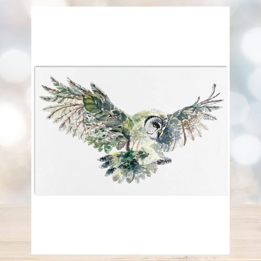 Owl Art Forest Horizontal Poster