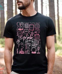 P!Nk Lyric Album Song Doodle Art Water Color Pink T Shirt