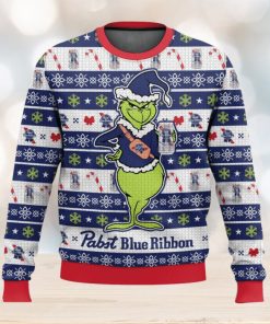 Pabst Blue Ribbon Grinch Ugly Christmas Sweater 2023 Christmas Gift 3D Sweater