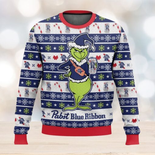 Pabst Blue Ribbon Grinch Ugly Christmas Sweater 2023 Christmas Gift 3D Sweater