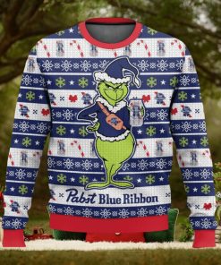 Pabst Blue Ribbon Grinch Ugly Christmas Sweater 2023 Christmas Gift 3D Sweater