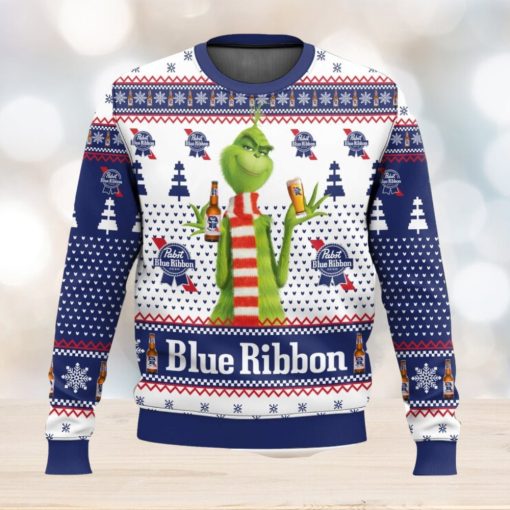 Pabst Blue Ribbon Grinch Ugly Sweater 3D Printed Men And Women Christmas Gift