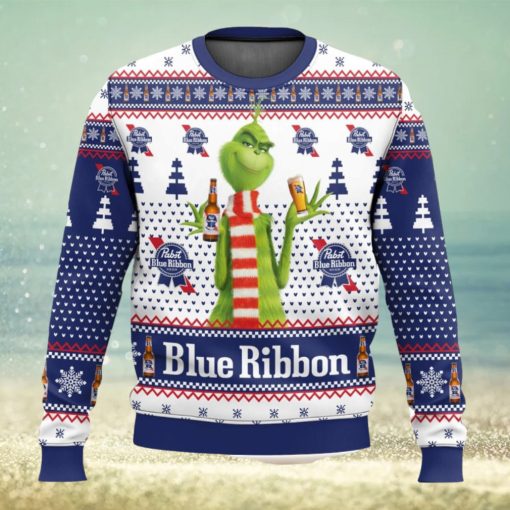 Pabst Blue Ribbon Grinch Ugly Sweater 3D Printed Men And Women Christmas Gift