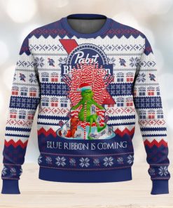 Pabst Blue Ribbon Is Coming Ugly Christmas Sweater 2023 Christmas Gift 3D Sweater