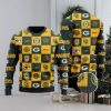 Saints Logo Checkered Flannel Design Knitted Ugly Christmas Sweater