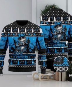 Panthers Jack Skellington Halloween Knitted Ugly Christmas Sweater