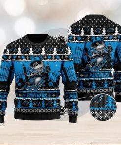 Panthers Jack Skellington Halloween Knitted Ugly Christmas Sweater