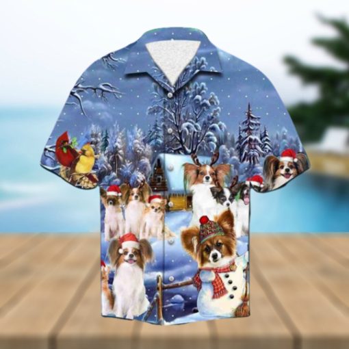 Papillon Festive Season Aloha Shirt, Santa Claus Hawaiian Shirt