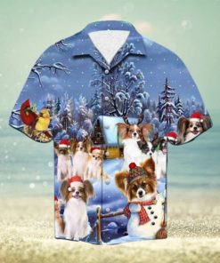 Papillon Festive Season Aloha Shirt, Santa Claus Hawaiian Shirt