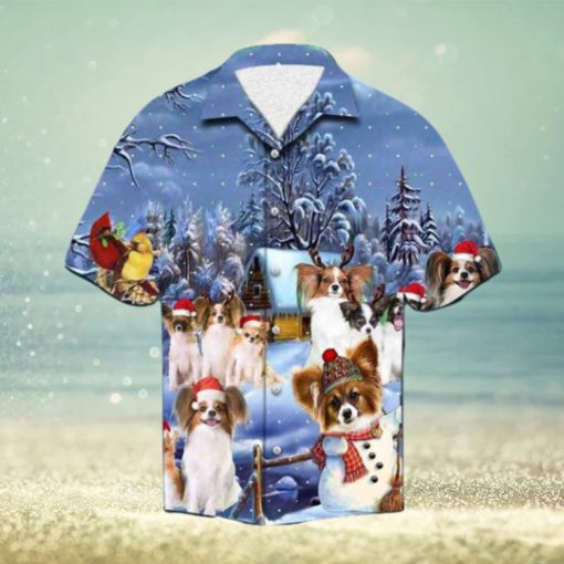 Papillon Festive Season Aloha Shirt, Santa Claus Hawaiian Shirt