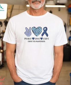 Peace Love Cure Diabetes Awarenes Shirt